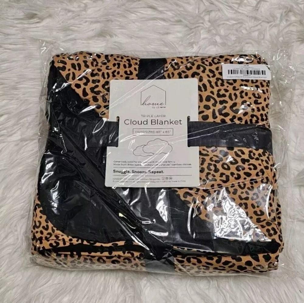 Little Sleepies OVERSIZED LEOPARD Blanket NIB